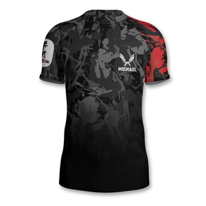 Camisa de protección contra erupciones de secado rápido con mangas cortas Ajuste de compresión Surfwear Protección UPF OEM Logotipo personalizado Fabricante de camisas de baño - Product Image 5