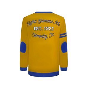 Cárdigan Casual de Invierno Sigma Gamma Rho, de Lana/Acrílico, con Botones y Bordado - Product Image 2