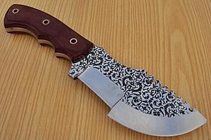 Couteau Tracker avec acier inoxydable avec gravure sur lame manche en feuille de jute micarta et tuyaux en laiton avec un beau raccord. - Product Image 2