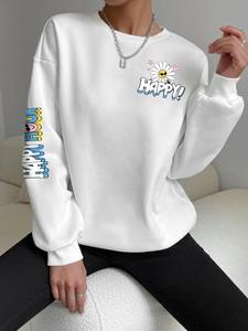 Sudadera con Capucha de Felpa de Algodón para Mujer, con Logotipo Personalizado, Manga Larga, Cuello Redondo, Estilo Casual, Nueva Llegada 2026 - Product Image 6