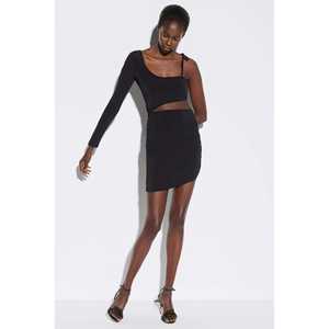 Robe courte à une épaule avec nœud - Product Image 1