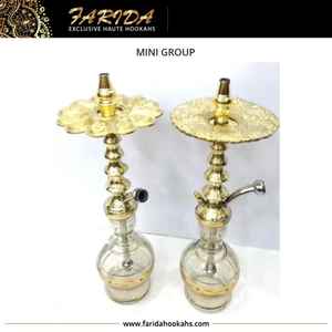 Farida tradicional egipcia Sheesha Hukka nueva llegada 65 cm latón medio Midi Hookah Set Lacquer Technics - Product Image 3