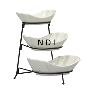 Soporte de pastel plegable de calidad Superior comida postre pastel servir soporte de pastel de Metal plegable 2 niveles soporte de pastel de Metal - Product Image 5