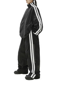 ชุดวอร์มลำลองผู้ชายสำหรับฤดูหนาว ผ้าฟลีซระบายอากาศได้ดี แบบ 2 ชิ้น พร้อมโลโก้สั่งทำ สีเทาเฮเซล - Product Image 4