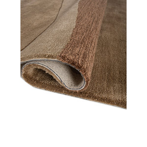 พรมขนสัตว์และใยวิสโคสทอมือสีเบจและสีน้ำตาล รุ่น TNQ-3300 ลายแบบนามธรรม สำหรับตกแต่งห้องนั่งเล่น พรมทรงสี่เหลี่ยมผืนผ้า - Product Image 2