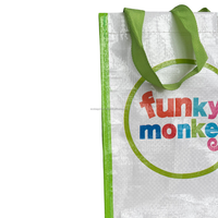 Sac fourre-tout personnalisable en PP tissé moyen avec poignées, durable, motif personnalisé, pour livraison alimentaire, ECOBAG VINA Vietnam