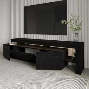 Mueble de TV Beliz Premium, Diseño Europeo Elegante y Funcional, Iluminación LED, Estilo de Madera Negra, Uso en Hogar y Hotel, Función de Almacenamiento Elegante - Product Image 2