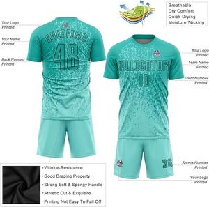 Uniforme de Fútbol Unisex Completo, Diseña Tu Propia Camiseta de Equipo, Ropa de Fútbol Personalizable, Transpirable, Ligera, de Manga Corta - Product Image 6