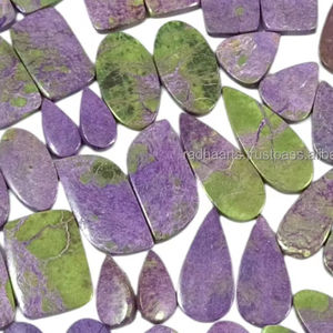 Natural Purple Stichtite Pair Loose Cabochon Wholesale Bulk Handmade Flat Back <b>Crystal</b> <b>Healing</b> Gemstone for Jewelry Making - Product Image 3