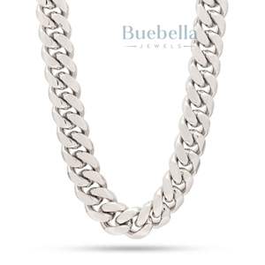 16 \ "Miami Iced Out Cuban Chain 925 Sterling Silver con Moissanite Diamond Embellecimiento Hiphop Cuban Link Jewelry - Product Image 1