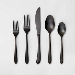 Inexpensive <b>Gold</b> Plated cutlery set With Long Grey Resin Handle Handmade Popular Western Knife Fork Spoon - Product Image 5