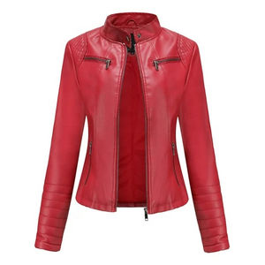 Vestes pour femmes en gros moto coupe-vent en cuir de mouton véritable veste imprimé mode Bomber printemps en cuir véritable - Product Image 6
