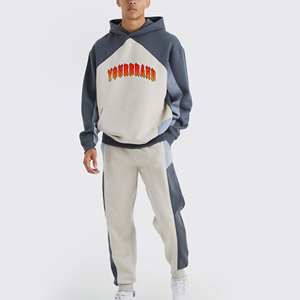 Conjunto de Sudadera con Capucha y Pantalones Deportivos de Talla Grande, de Poliéster y Algodón, Ecológico, para Hombre, con Estampado Personalizado OEM, Chándales Casuales para Invierno - Product Image 1