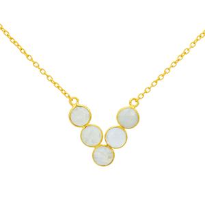 Collares de Plata de Ley 925 con cadena colgante chapada en oro de arcoíris blanco natural estilo bonito acento de lujo - Product Image 5