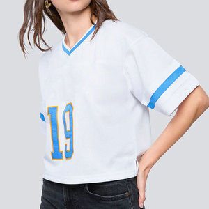 เสื้อฟุตบอลหญิง คอวี ผ้าตาข่าย ระบายอากาศ แห้งเร็ว เสื้อแฟนคลับ ชุดทีมแบบกำหนดเอง - Product Image 3