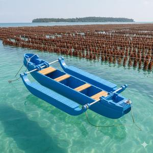 Barco Jukung JKRL Multiusos Insumergible, Apto para Cultivo de Algas Marinas - Barco de Pesca de PE - Product Image 1