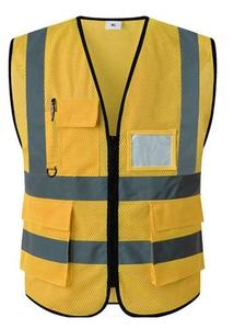 High Visibility Breathable <b>Reflective</b> Vest Jacket for Construction Security Mesh Fabric Safety Vest with Reflector Clothing - Product Image 6