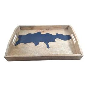 Planche à découper colorée personnalisée en bois d'acacia de haute qualité pour la cuisine planche à découper multifonction résine et plateau faits à la main - Product Image 4