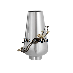 Maceta y jarrón de aluminio en color plateado, jarrón decorativo para boda, jarrón de mesa de primera calidad, jarrón de flores artificiales - Product Image 3