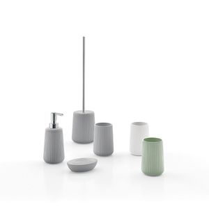Afrodite Plisse' serie portaspazzolino bianco in ceramica da 1 confezione - Product Image 5