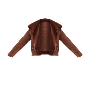 Chaqueta larga de lana marrón claro de la industria perfecta para mujer, chaqueta de lana gruesa cálida de color sólido en alta calidad - Product Image 3