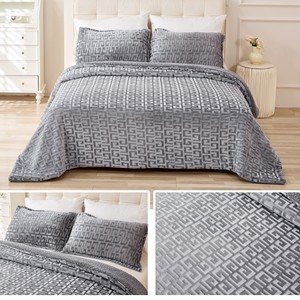 Ensemble de couette king size pour l'hiver, tissu sherpa et sedalina avec rembourrage en fibres de polyester, toucher doux et chaud, style classique, qualité hôtelière - Product Image 3