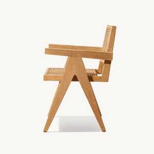 Outdoor <b>Teak</b> Wood Dining <b>Chair</b> with Rope Weaving Modern Garden Patio Furniture - Product Image 3