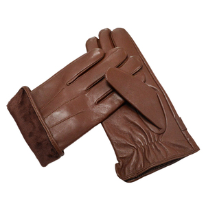 PromotionCustom Classic Winter Warm Guantes Hombres Mujeres Piel de cabra genuina Forro de lana Cuero real Touch Driving - Product Image 2