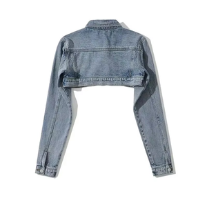 Manteau court en jean femmes coton printemps automne veste coupe-vent Vintage vestes Streetwear - Product Image 3