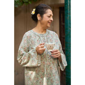 Chemise en crêpe imprimée pour usage quotidien, 1 pièce, SL-62027, décoration brodée - Product Image 3