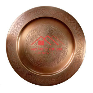 Assiette de service en métal de luxe pour la cuisine, finition martelée, couleur magnifique, vente chaude, prix de gros - Product Image 2
