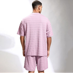 Ensemble de t-shirts d'été décontractés pour hommes fabriqués en usine Short confortable 100% coton de haute qualité de couleur personnalisée - Product Image 6