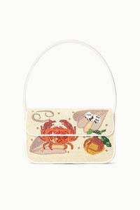 Bolso de Mano de Mujer con Diseño Geométrico, Tejido Navajo Colorido de Algodón y Poliéster, Bolso Tipo Clutch con Cuero Repujado y Cuentas - Product Image 2