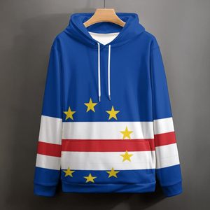 Sudadera con Capucha de Algodón de Alta Calidad con la Bandera de Cabo Verde 2026, Sudadera Holgada de Algodón, Cómoda, para Hombre, Impresión Bajo Demanda - Product Image 3