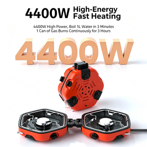 4400W High Firepower <b>Gas</b> Stove Dual Burner Dual Control for Outdoor <b>Camping</b> Cooking Propane Burner Cookware - Product Image 4