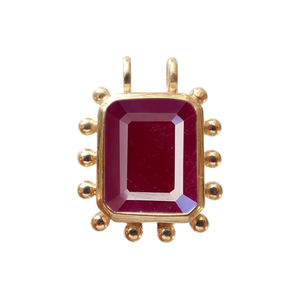 925 argent Sterling octogone Rose Quartz lunette pendentif avec 2 boucles or Vermeil Fine pierre de naissance pendentifs breloques pour cadeau - Product Image 5