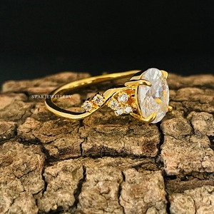 14K oro sólido 2 Ct CVD IGI certificado Diamante solitario anillo de compromiso, 2 Ct corte ovalado laboratorio cultivado diamante solitario anillo de diamante - Product Image 4