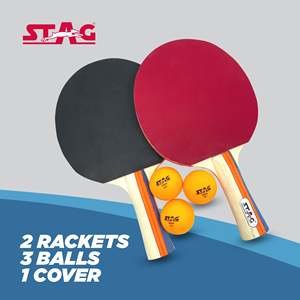 STAG ICONIC Ensemble de tennis de table d'extérieur, raquettes en bois résistantes aux intempéries, balles à picots longs, certifié ITTF pour l'intérieur/l'extérieur - Product Image 2