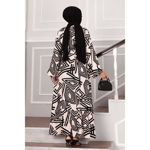 Buttoned <b>Viscose</b> <b>Hijab</b> Dress Stone - Product Image 5