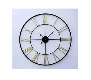 Exporter & Supplier Of Black Color Metal Wall Clock Modern Home Living Room Decorative Wholesale Handmade Metal Wall Clock