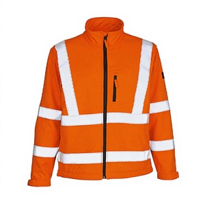 Hi Vis Orange Waterproof <b>Softshell</b> <b>Jacket</b> Reflective Tape <b>Softshell</b> <b>Jacket</b> - Product Image 1