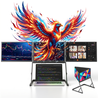 Moniteur portable pliable triple Eimio 15,6 pouces, Plug & Play, moniteur de voyage professionnel, écran IPS quadruple, extension d'écran pour ordinateur portable Type-C