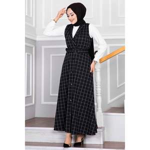 Ensemble Gilet Double Hijab Détail Boutons Noir - Product Image 5