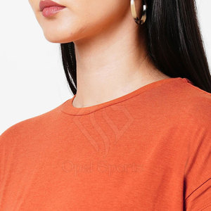 Camiseta de algodón ecológica para mujer con logotipo personalizado, ropa de mujer de manga corta para verano, fabricación OEM ODM - Product Image 6