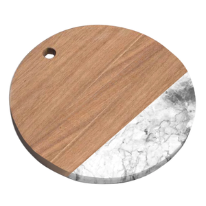 เขียงหินอ่อนแท้พร้อมไม้รูปทรงกลมทนทานและทนต่อการตัด - Product Image 1