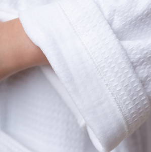 Albornoz blanco personalizado verde mágico, bata acogedora de lujo suave para casa, albornoces de punto Unisex, albornoces de ducha de secado rápido - Product Image 5