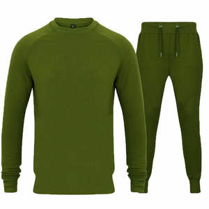 Survêtement en polaire solide pour hommes | Sweat-shirt et bas de jogging en coton 100% | Ensemble de vêtements de sport avec logo personnalisé - Product Image 5