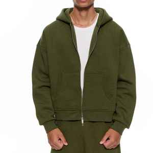 Sweat à capuche unisexe personnalisé pour homme, 100% coton, respirant, coupe-vent, 420GSM, poids lourd, style streetwear d'automne, écologique - Product Image 5