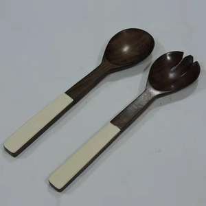 Prix d'usine Vente en gros Ensemble de serveurs à salade en bois de manguier Vaisselle de restaurant élégante pour la maison Décoration Couverts pour mariages - Product Image 2