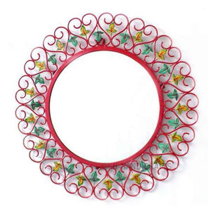 Miroir mural décoratif en métal élégant et moderne en forme de feuille pour la maison miroir de décoration de salon - Product Image 4